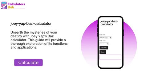 Your BaZi is unique to you as it is based on your date and time of. . Joey yap bazi calculator